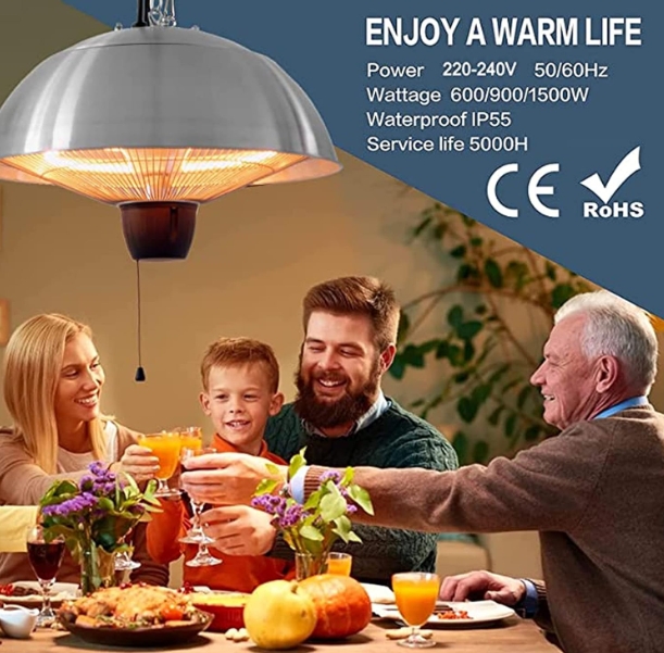 Waterproof infrared table heater